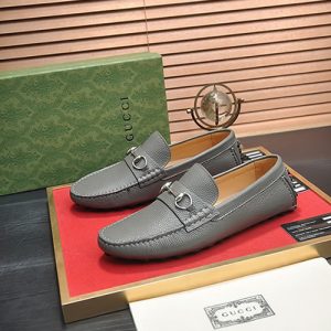 グッチ ローファー レザー グレー ホースビット shoes150