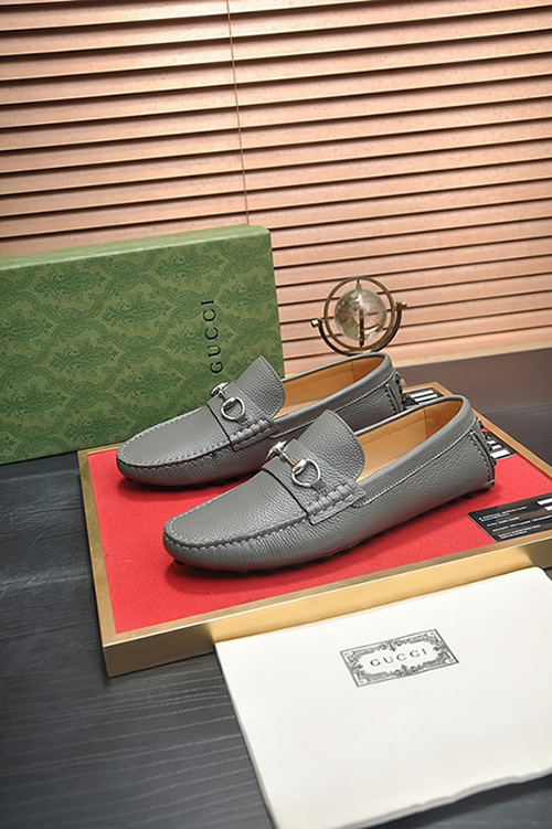 グッチ ローファー レザー グレー ホースビット shoes150