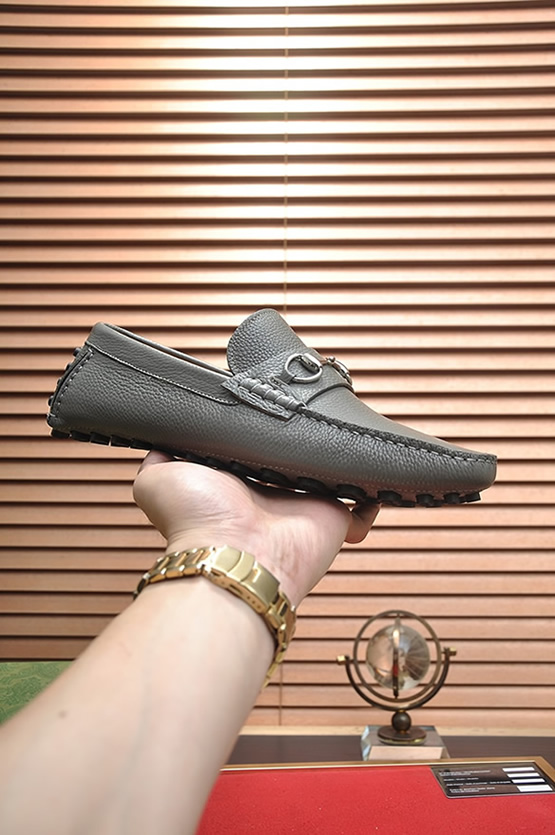 グッチ ローファー レザー グレー ホースビット shoes150 - 画像 (4)