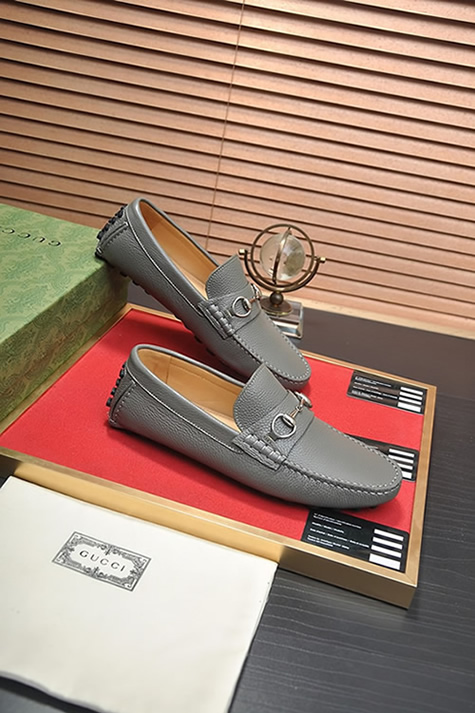 グッチ ローファー レザー グレー ホースビット shoes150 - 画像 (6)