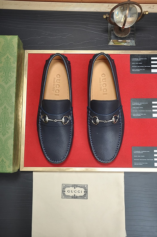 グッチ ローファー レザー ネイビー ホースビット shoes152 - 画像 (2)