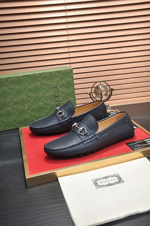 グッチ ローファー レザー ネイビー ホースビット shoes152