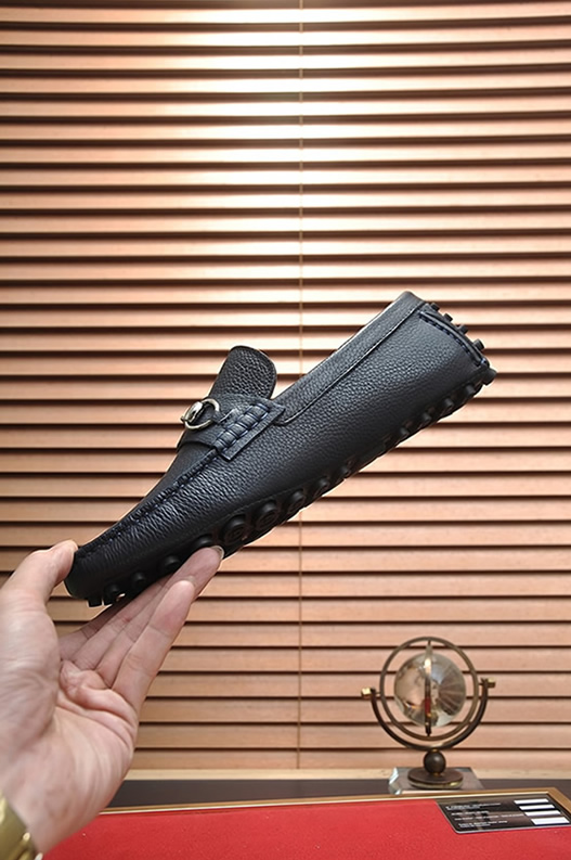 グッチ ローファー レザー ネイビー ホースビット shoes152 - 画像 (5)