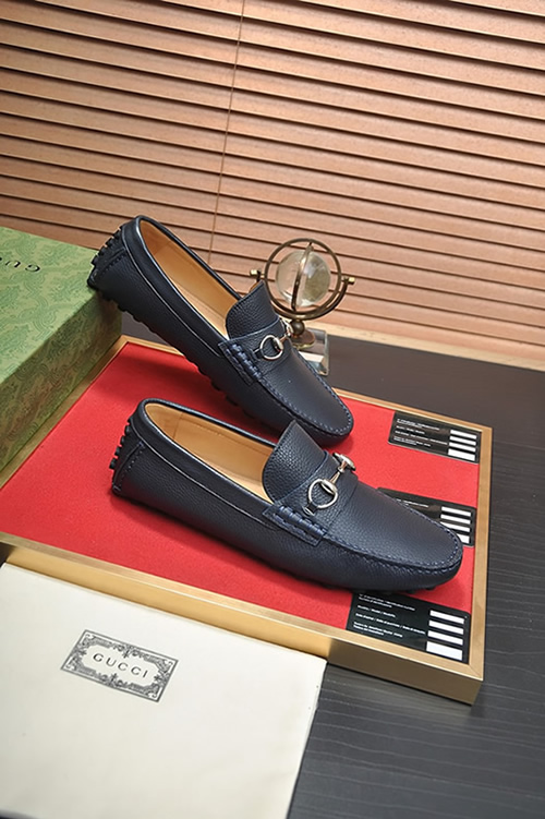 グッチ ローファー レザー ネイビー ホースビット shoes152 - 画像 (6)