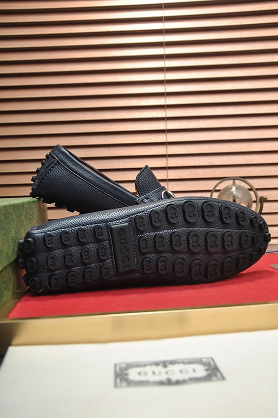 グッチ ローファー レザー ネイビー ホースビット shoes152 - 画像 (7)