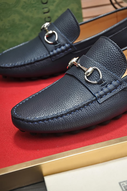 グッチ ローファー レザー ネイビー ホースビット shoes152 - 画像 (8)