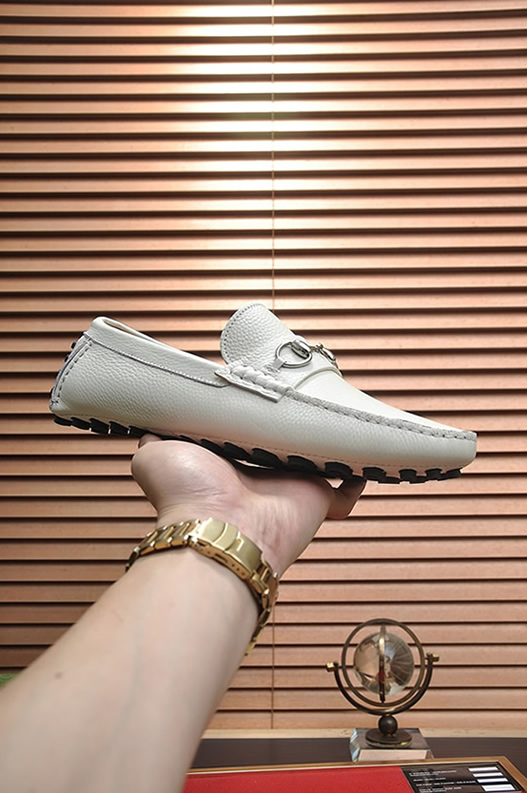 グッチ ローファー レザー ホワイト ホースビット shoes153 - 画像 (4)