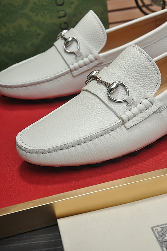 グッチ ローファー レザー ホワイト ホースビット shoes153 - 画像 (8)