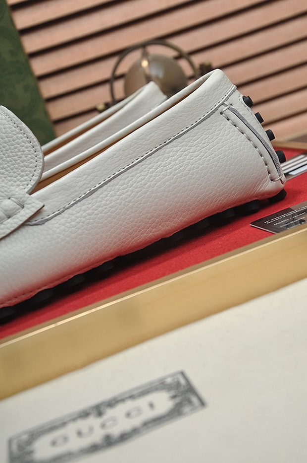 グッチ ローファー レザー ホワイト ホースビット shoes153 - 画像 (9)