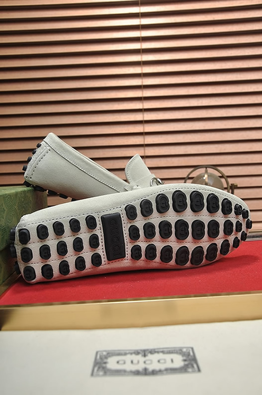 グッチ ローファー スエード レザー ホワイト ホースビット shoes155 - 画像 (7)