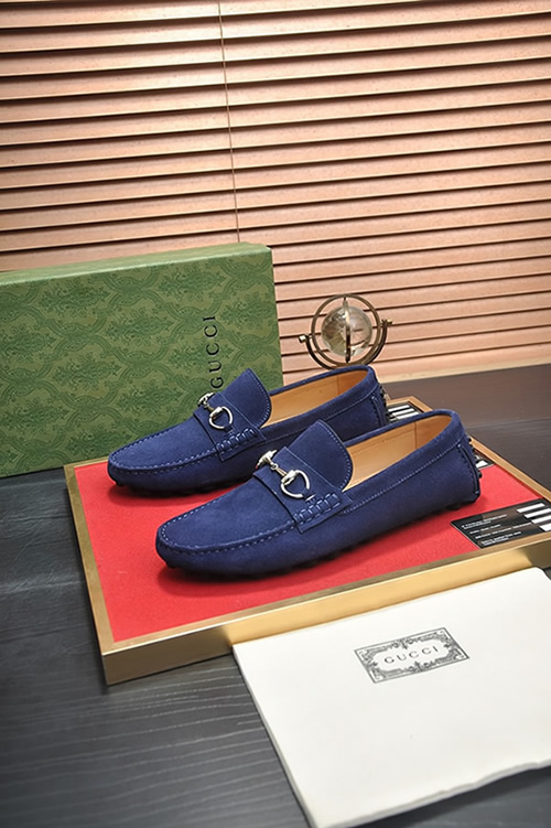 グッチ ローファー スエード レザー ブルー ホースビット shoes156 - 画像 (3)