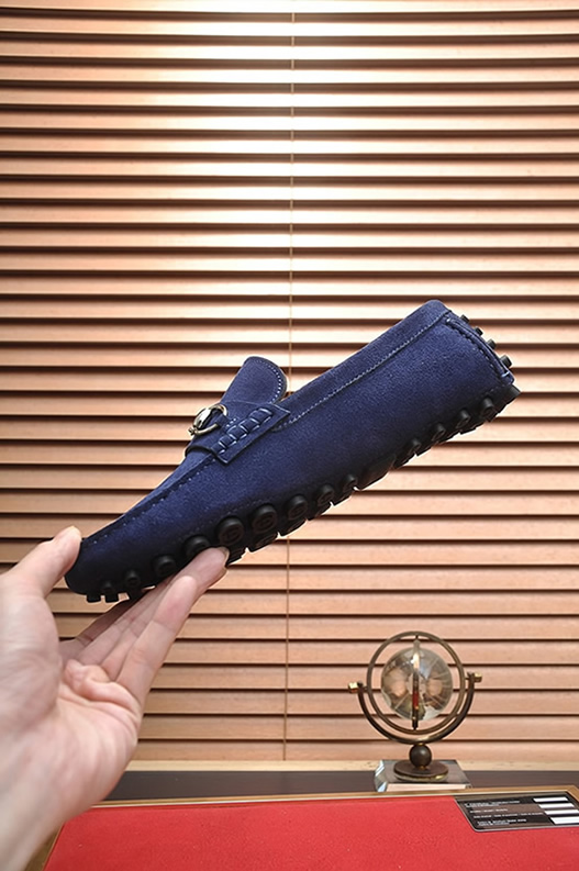 グッチ ローファー スエード レザー ブルー ホースビット shoes156 - 画像 (5)