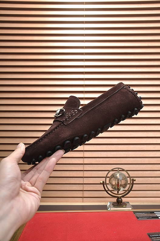 グッチ ローファー スエード レザー ダークブラウン ホースビット shoes155 - 画像 (5)
