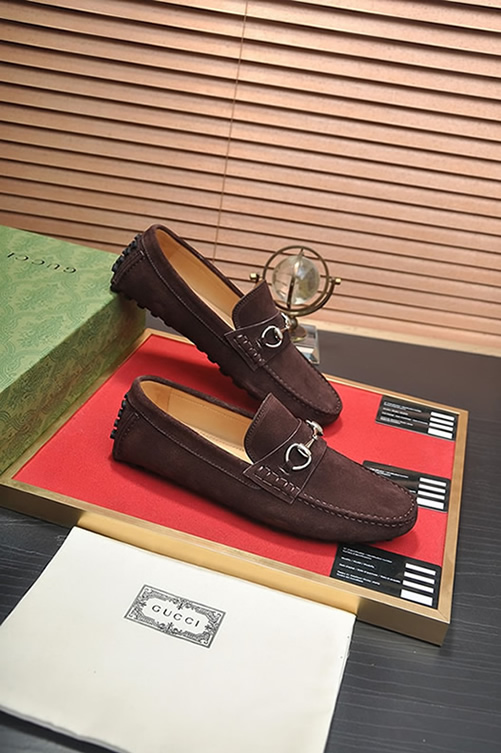 グッチ ローファー スエード レザー ダークブラウン ホースビット shoes155 - 画像 (6)