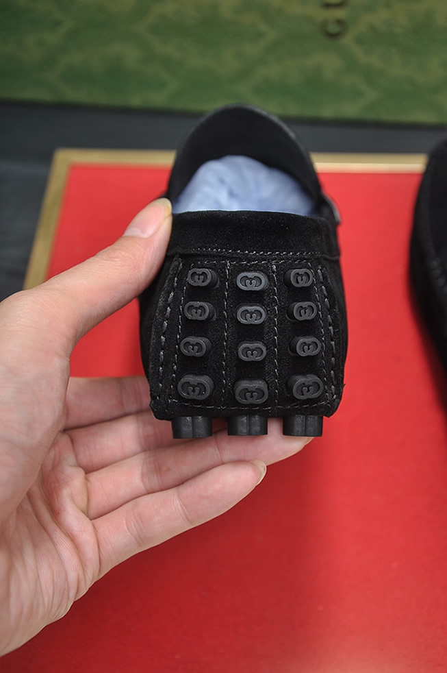 グッチ ローファー スエード レザー ブラック ホースビット shoes156 - 画像 (9)
