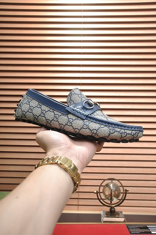 グッチ ローファー スエード レザー ライトブルー ホースビット shoes157 - 画像 (4)