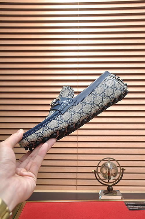 グッチ ローファー スエード レザー ライトブルー ホースビット shoes157 - 画像 (5)