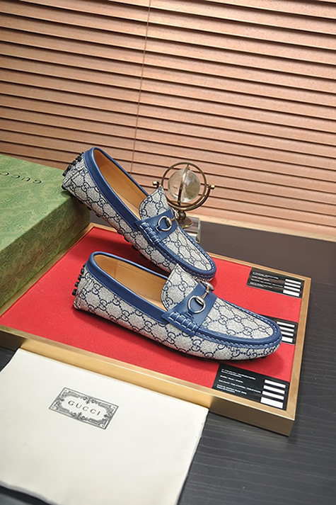グッチ ローファー スエード レザー ライトブルー ホースビット shoes157 - 画像 (6)