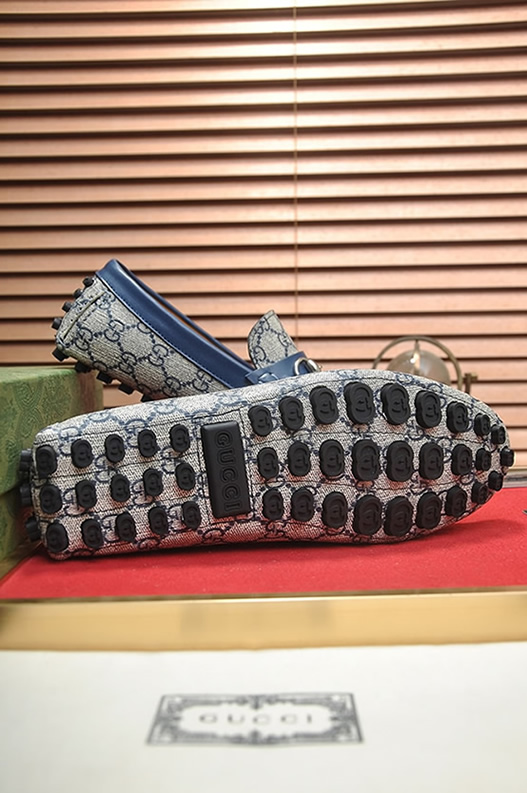 グッチ ローファー スエード レザー ライトブルー ホースビット shoes157 - 画像 (7)