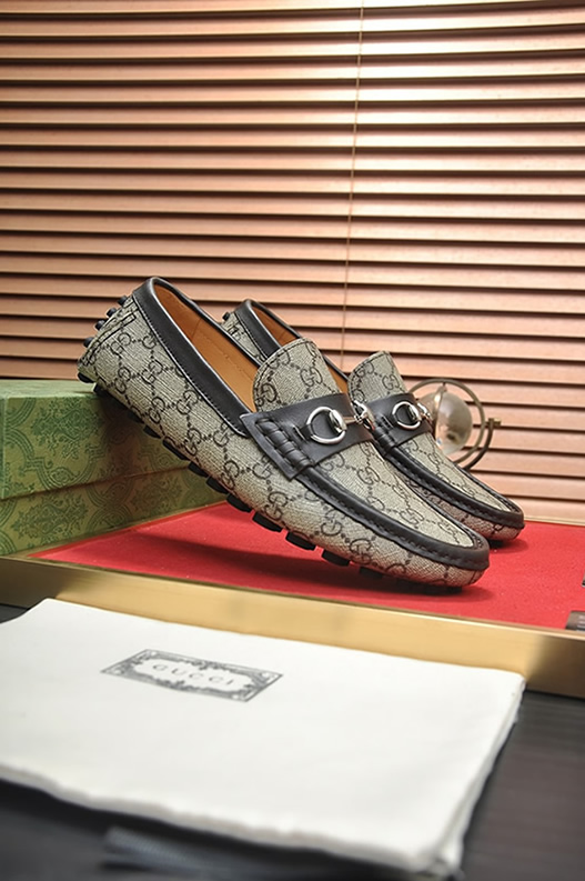 グッチ ローファー GGスプリーム キャンバス ブラウン shoes158 - 画像 (3)