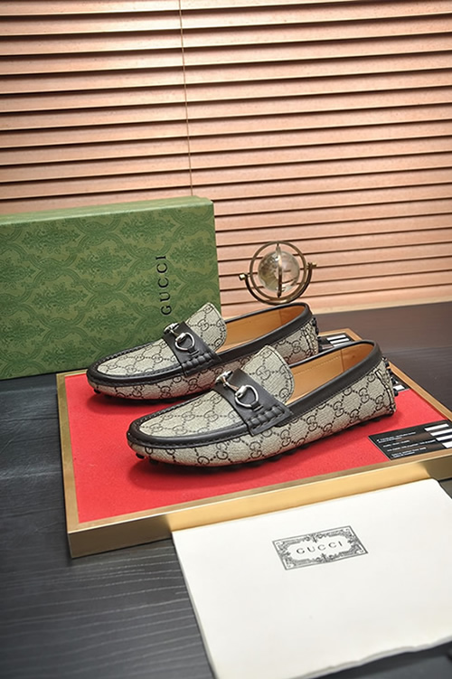 グッチ ローファー GGスプリーム キャンバス ブラウン shoes158