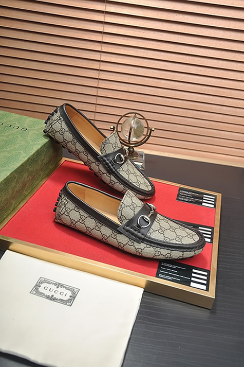 グッチ ローファー GGスプリーム キャンバス ブラウン shoes158 - 画像 (6)