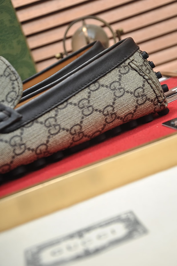 グッチ ローファー GGスプリーム キャンバス ブラウン shoes158 - 画像 (9)