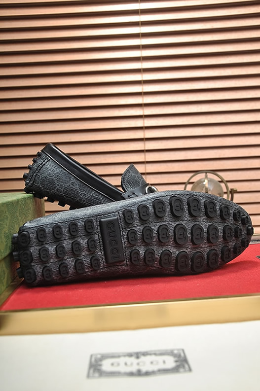 グッチ ローファー GGスプリーム キャンバス グレー ブラック shoes159 - 画像 (7)