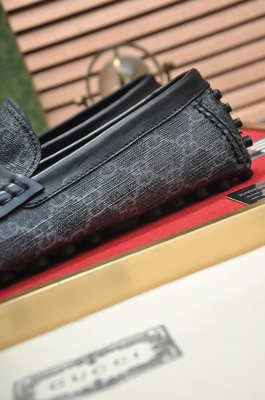 グッチ ローファー GGスプリーム キャンバス グレー ブラック shoes159 - 画像 (9)