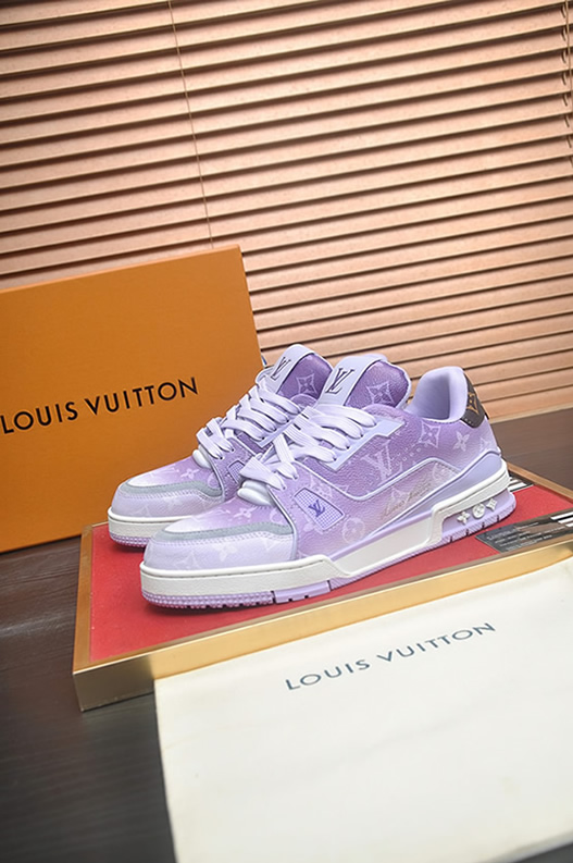 ルイヴィトン LVトレイナー ライン スニーカー モノグラム パープル shoes161