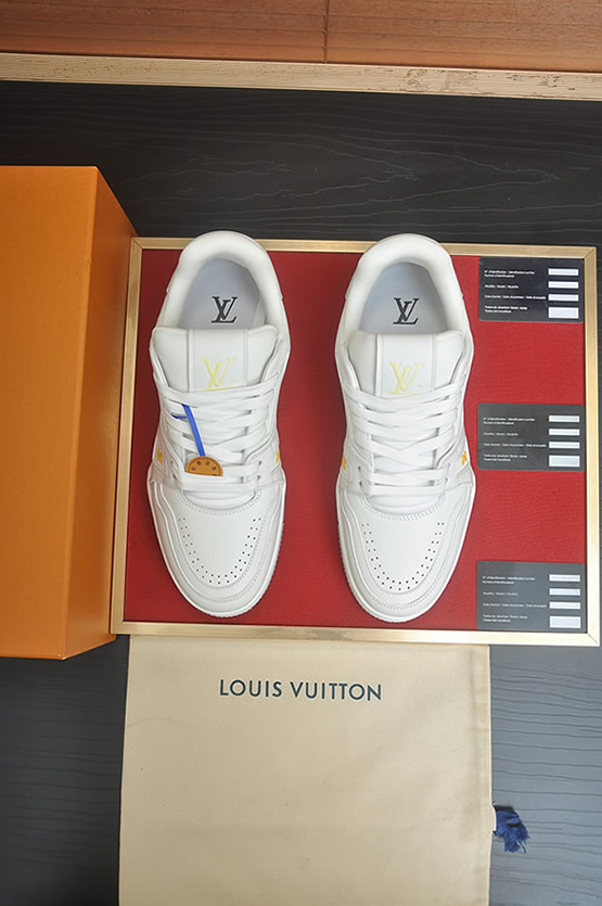 ルイヴィトン LVトレイナー ライン スニーカー ホワイト フラワー shoes162 - 画像 (3)