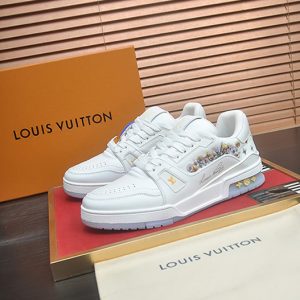ルイヴィトン LVトレイナー ライン スニーカー ホワイト フラワー shoes162
