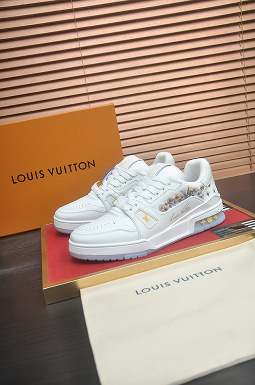 ルイヴィトン LVトレイナー ライン スニーカー ホワイト フラワー shoes162