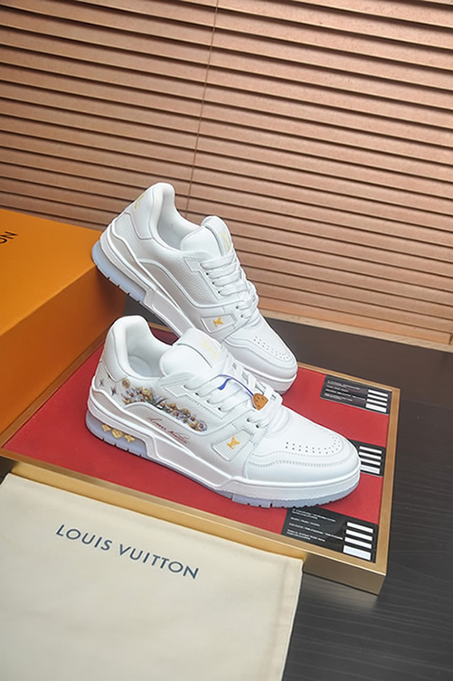 ルイヴィトン LVトレイナー ライン スニーカー ホワイト フラワー shoes162 - 画像 (6)