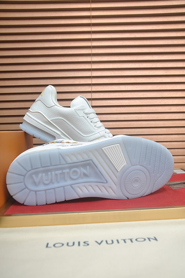 ルイヴィトン LVトレイナー ライン スニーカー ホワイト フラワー shoes162 - 画像 (7)