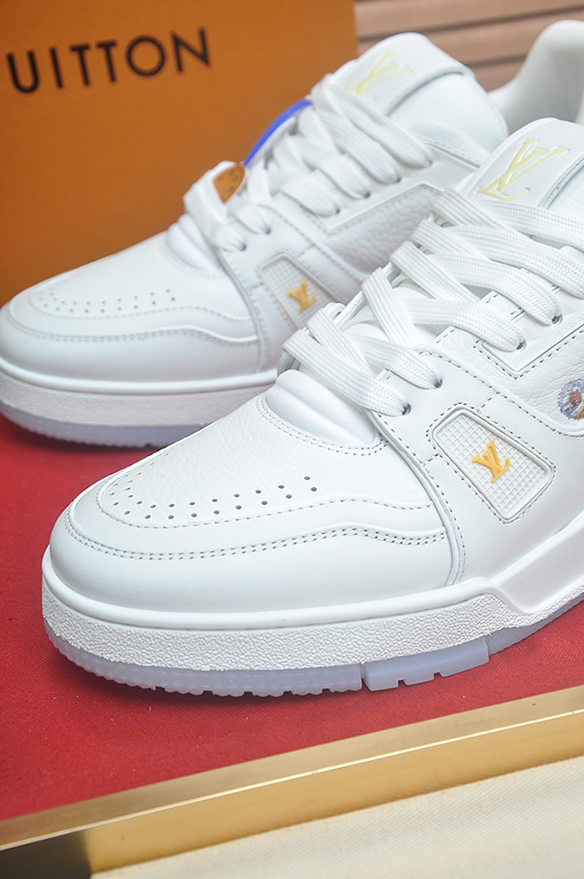 ルイヴィトン LVトレイナー ライン スニーカー ホワイト フラワー shoes162 - 画像 (8)