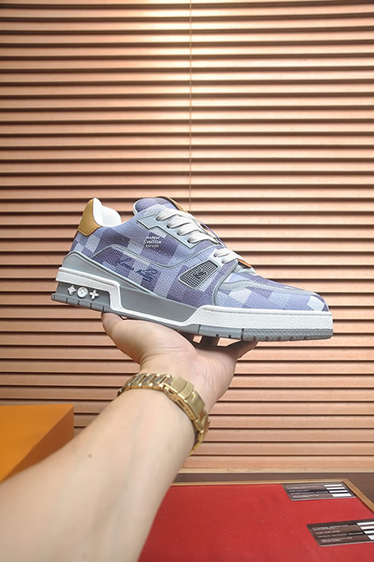 ルイヴィトン LVトレイナー ライン スニーカー ダミエ ライトブルー shoes165 - 画像 (2)