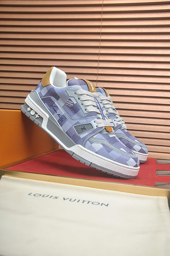 ルイヴィトン LVトレイナー ライン スニーカー ダミエ ライトブルー shoes165 - 画像 (4)