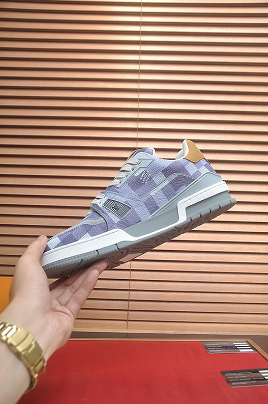 ルイヴィトン LVトレイナー ライン スニーカー ダミエ ライトブルー shoes165 - 画像 (5)