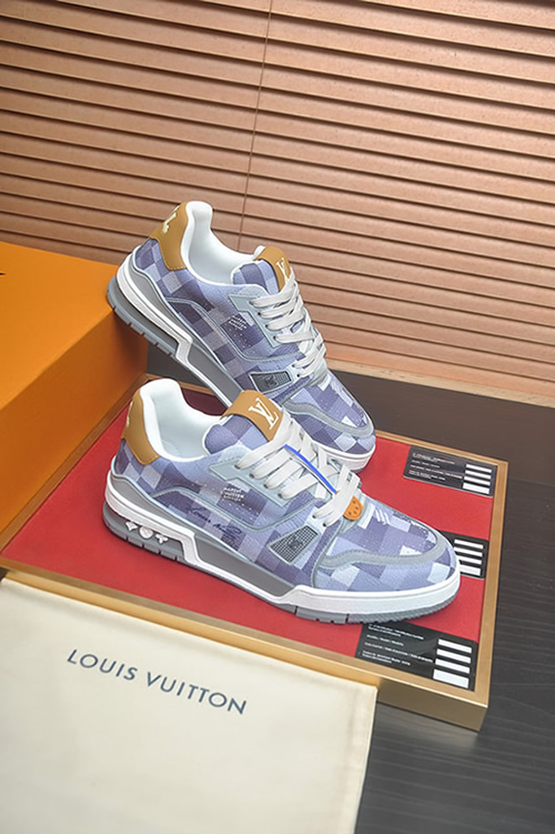 ルイヴィトン LVトレイナー ライン スニーカー ダミエ ライトブルー shoes165 - 画像 (6)