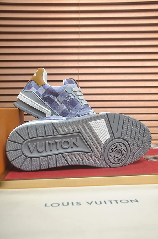 ルイヴィトン LVトレイナー ライン スニーカー ダミエ ライトブルー shoes165 - 画像 (7)