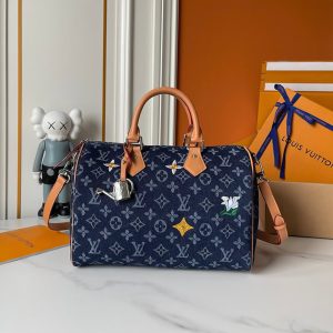ルイヴィトン スピーディ バンドリエール 30 モノグラム デニム タイラー フラワー M13344