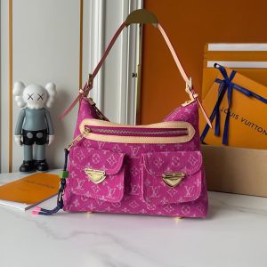 ルイヴィトン バギー NM モノグラム デニム ピンク M27329