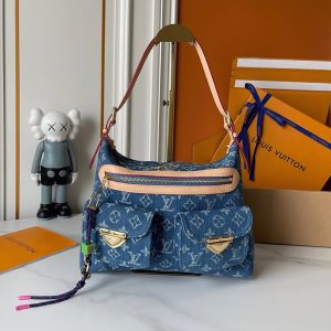 ルイヴィトン バギー NM モノグラム デニム ブルー M28266