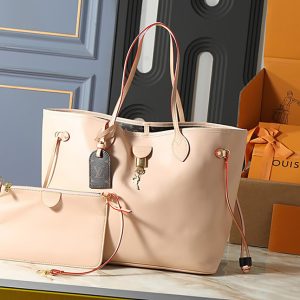 ルイヴィトン ネヴァーフル MM モノグラム レザー ヌードピンク M27635