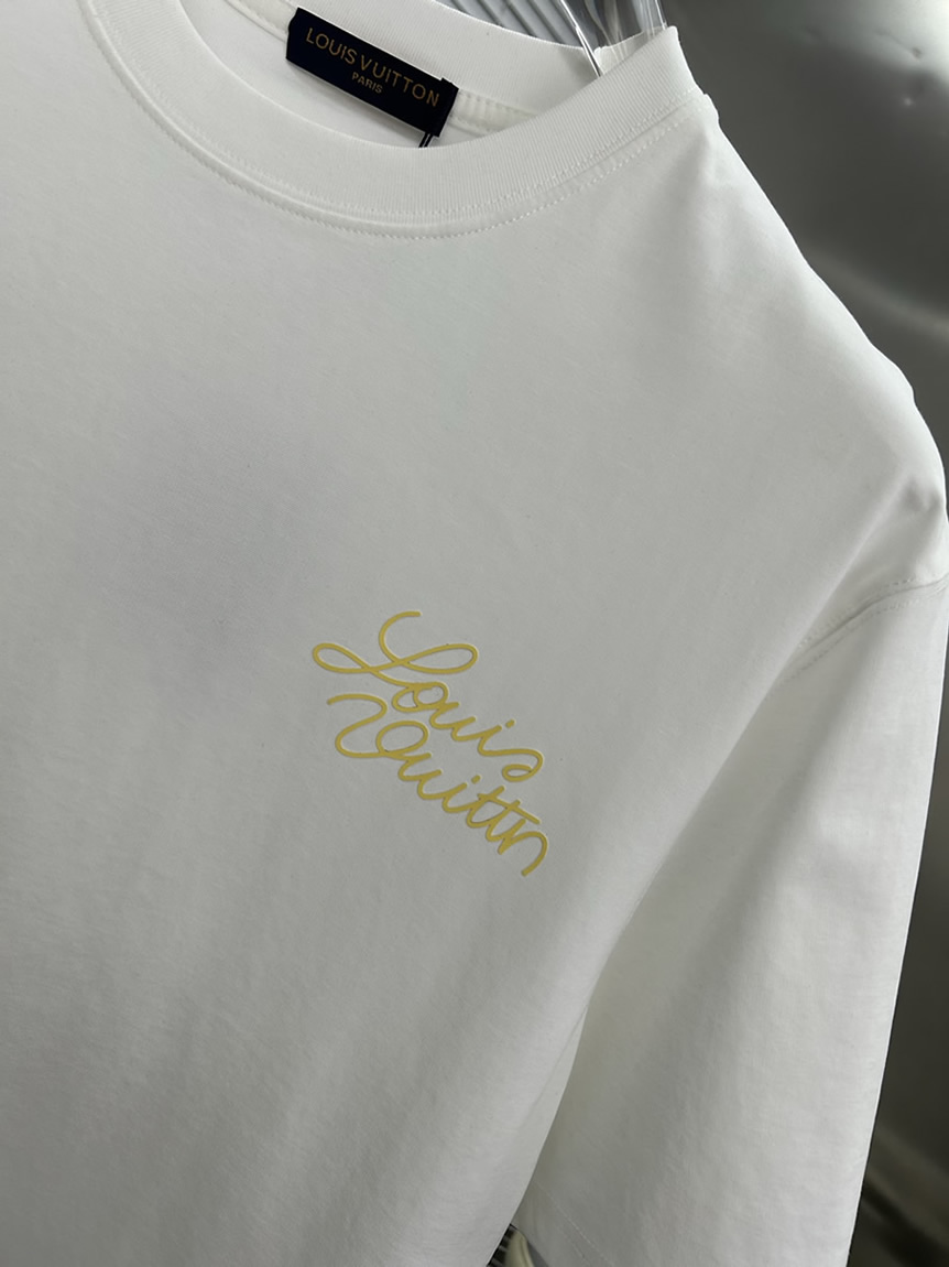 ルイ・ヴィトン フローラル モノグラム プリント Tシャツ ホワイト FS022 - 画像 (4)
