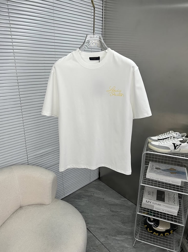 ルイ・ヴィトン フローラル モノグラム プリント Tシャツ ホワイト FS022 - 画像 (6)