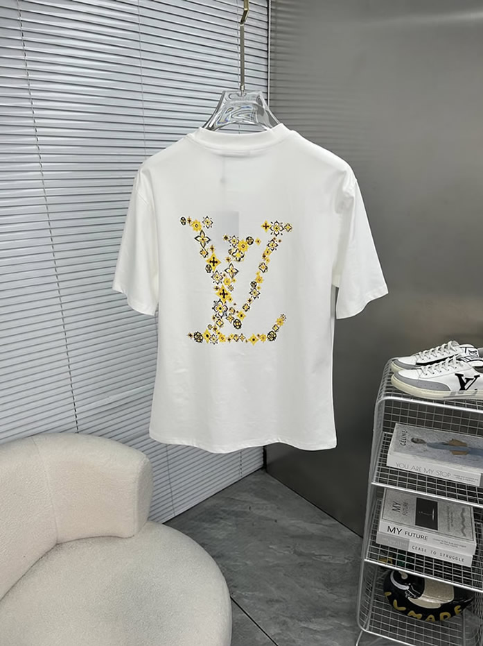ルイ・ヴィトン フローラル モノグラム プリント Tシャツ ホワイト FS022