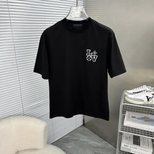 ルイ・ヴィトン ミニロゴ プリント Tシャツ ブラック FS024