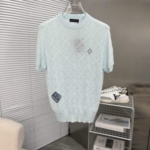 ルイ・ヴィトン モノグラム エンブロイダリー ニット ライトブルー FS033